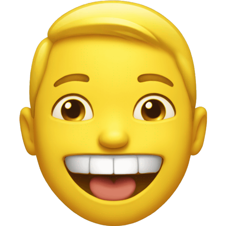 Hyper realistic laughing emoji yellow emoji