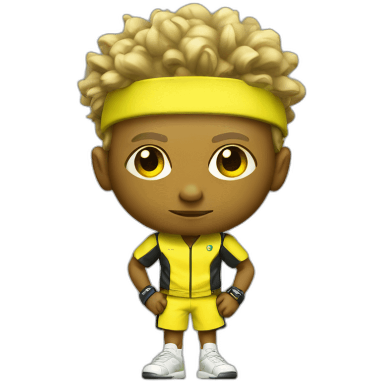 cyberpunk yellow tone dude in tennis uniform emoji