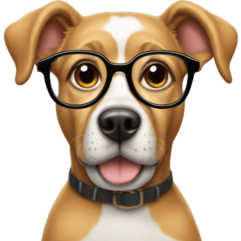 Dog wearing glasses  emoji