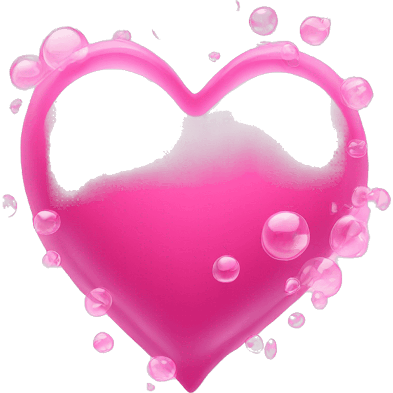 Pink heart with bubbles around it emoji