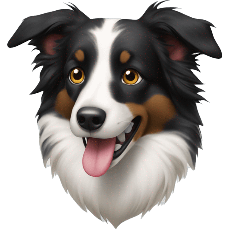 Border collie with tongue out emoji