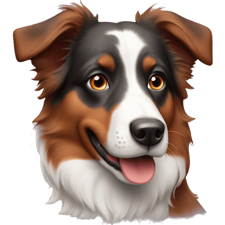 red tri australian shepard dog emoji