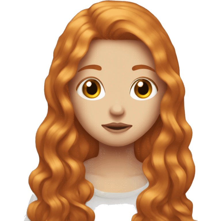 Aesthetic Ginger girl straight thick hair drinking emoji