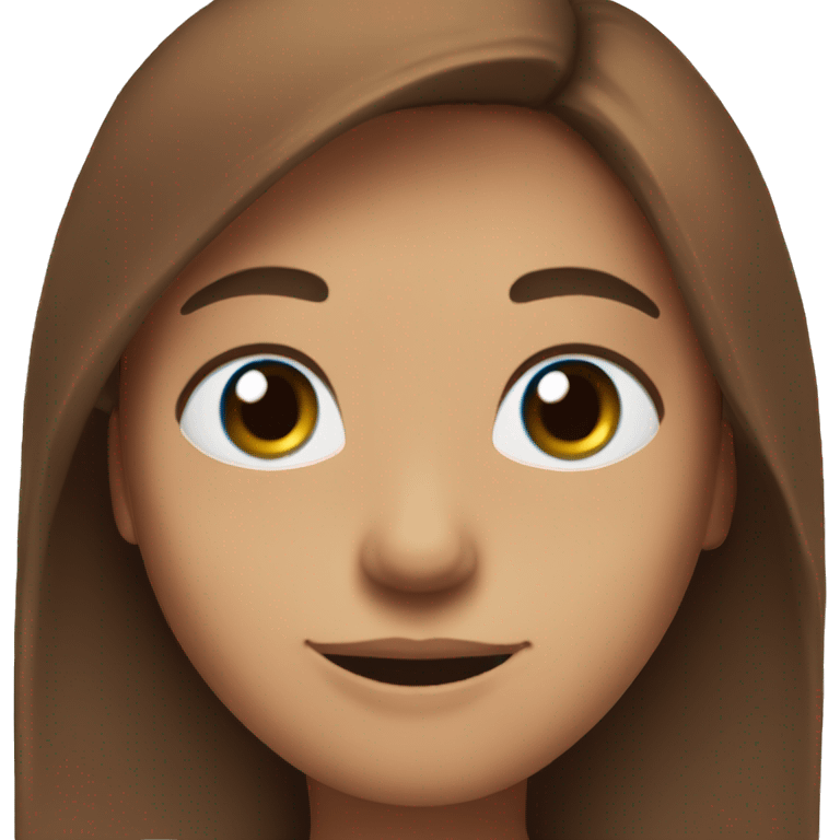 Generate an emoji of Azajriah with long brown hair, blue eyes, and a friendly smile emoji