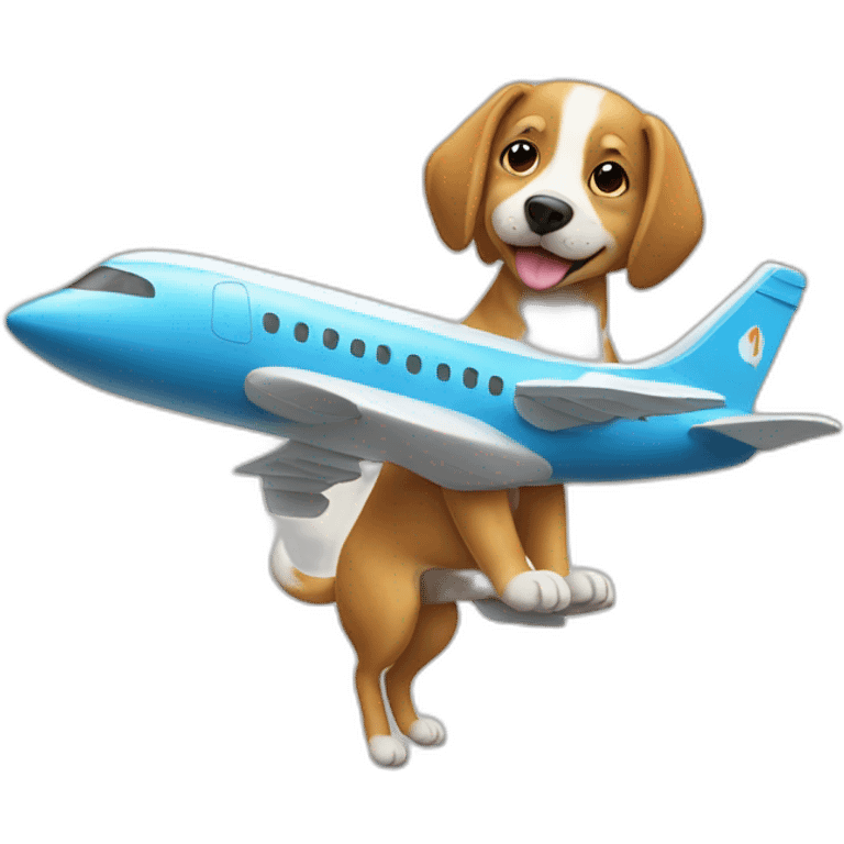 un chien sur un avion  emoji