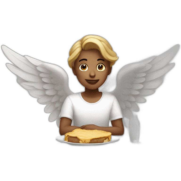 an angel at the table emoji