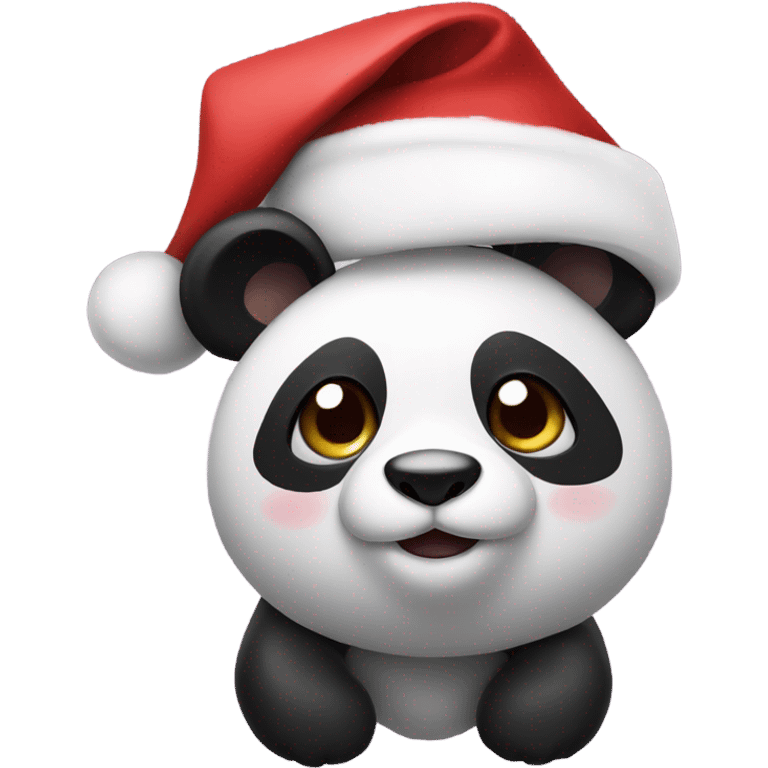 Panda with a Santa hat  emoji