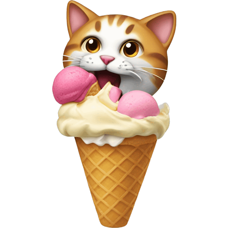 cat eating ice cream emoji