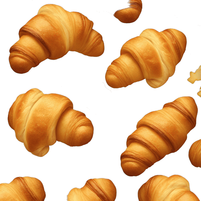 Word CRO and croissants flying around  emoji