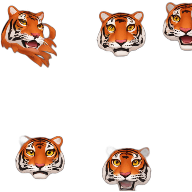 Drapeau rouge avec un motif de tigre emoji