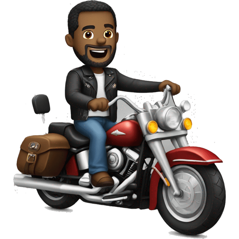 Man riding a harley emoji