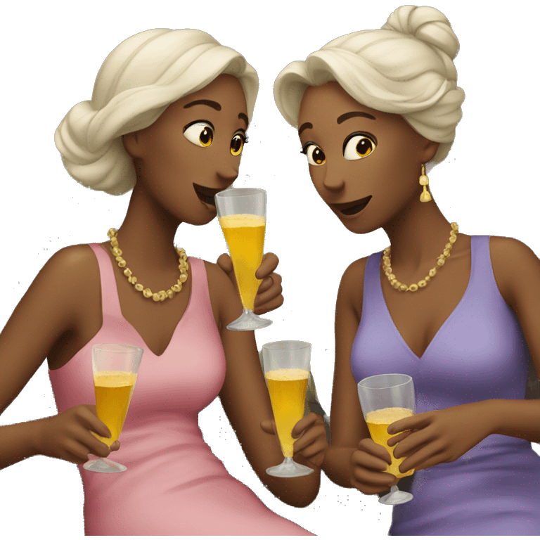 three ladies drinking emoji