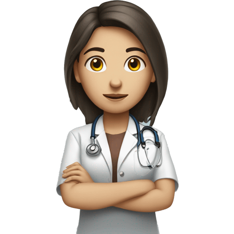 Brunette girl wating doctor emoji