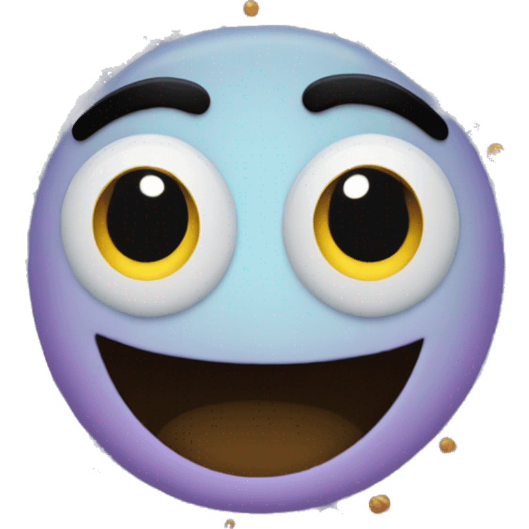 A happy emoji with trippy eyes that looks like he's on psychedelics emoji