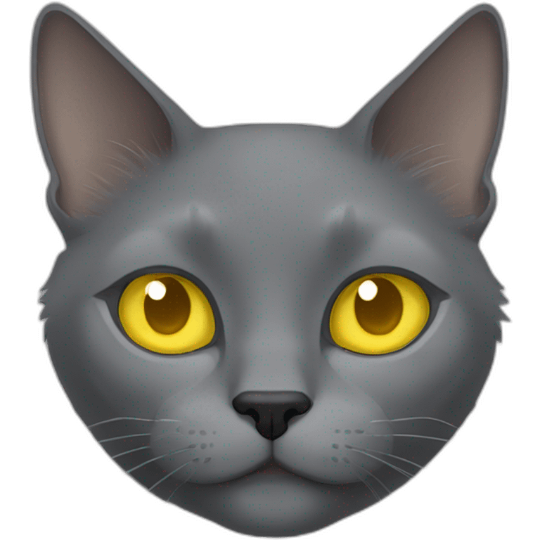 fluffy grey korat breed cat with yellow eyes black pupils, sleeping female emoji