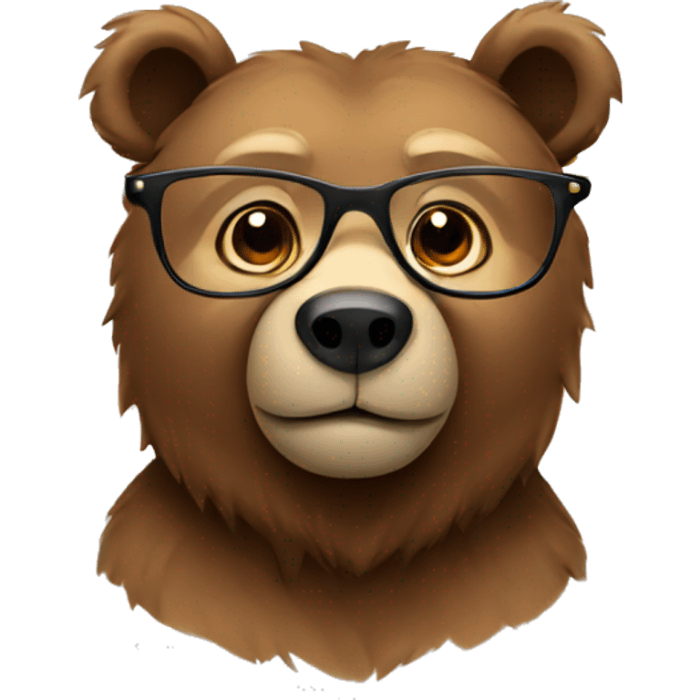 bear wearing glasses emoji