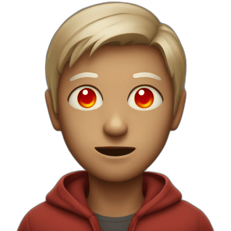 person with scary glowing red eyes emoji