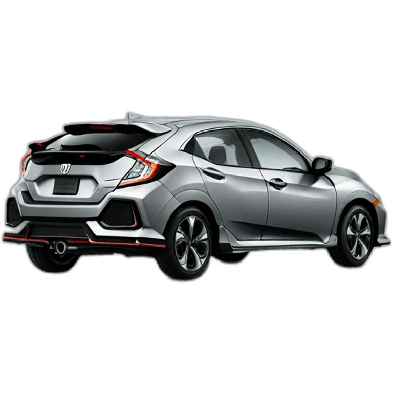 Grey honda civic x hatchback facelift emoji