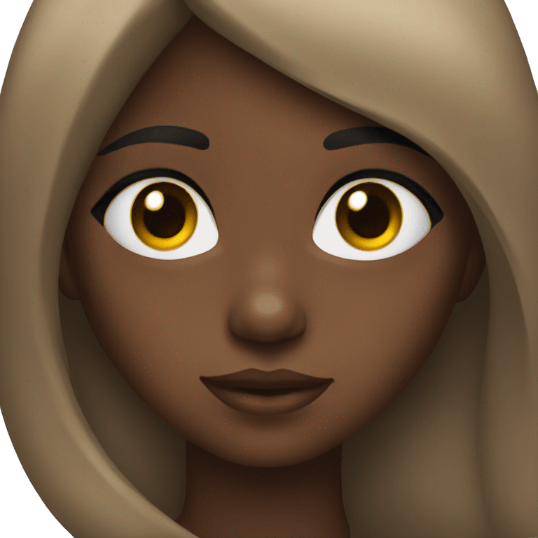 niña pelo negro y ojos marrones emoji