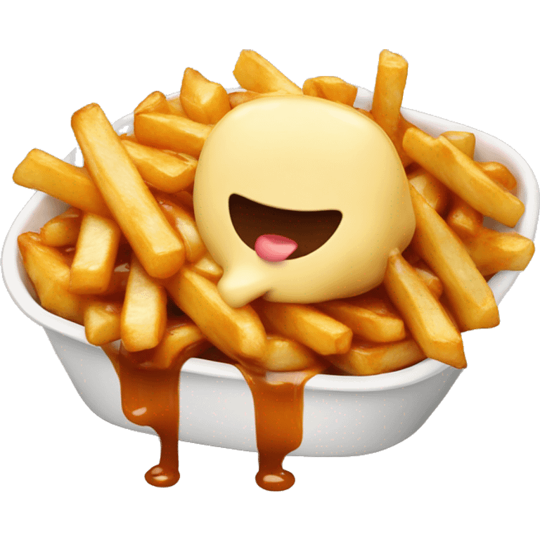 Poutine qui mange une poutine emoji