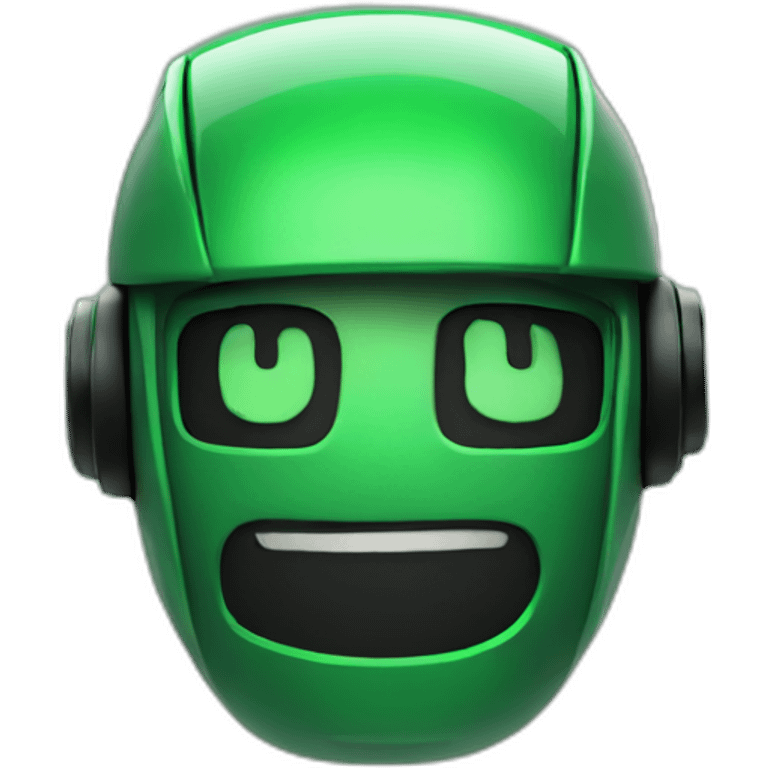 chat bot symbol with black and green background emoji