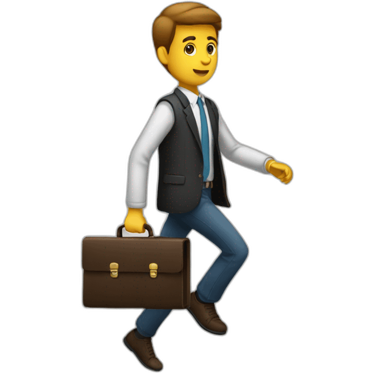 Create an adolescent with a briefcase running emoji