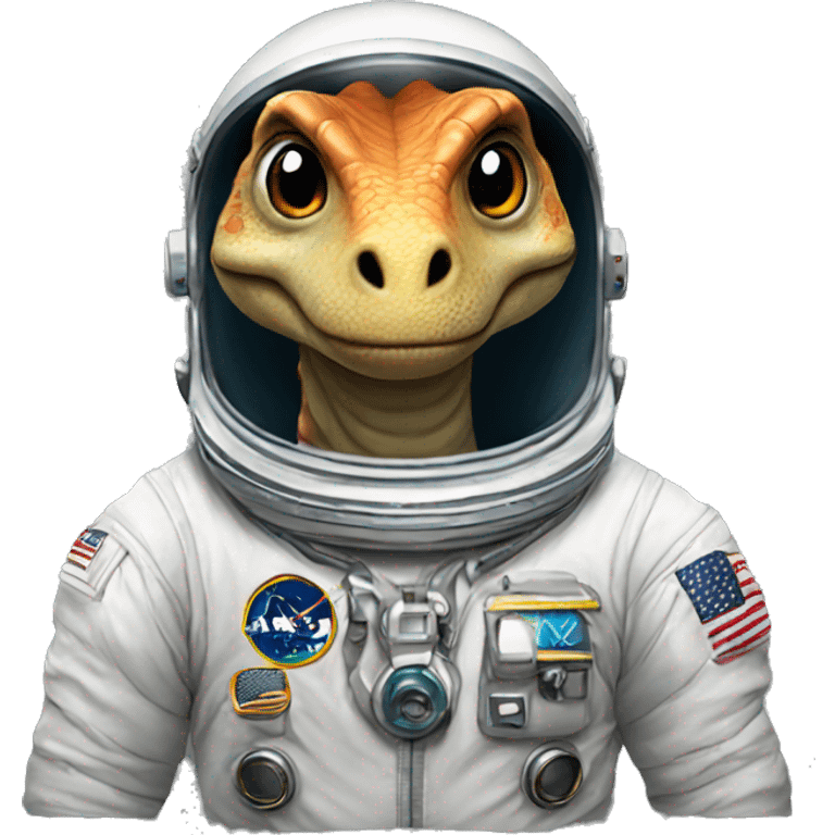 Dinosaur in astronaut suit face  emoji