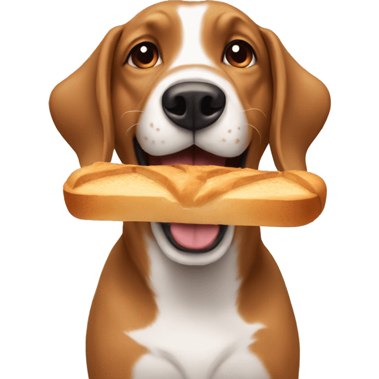 dog eating bread emoji