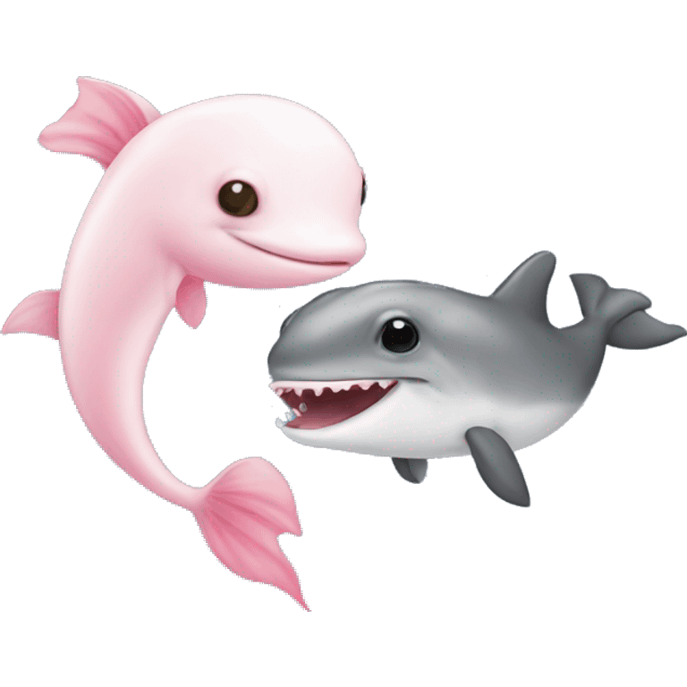 axolotl and dolphin kissing emoji