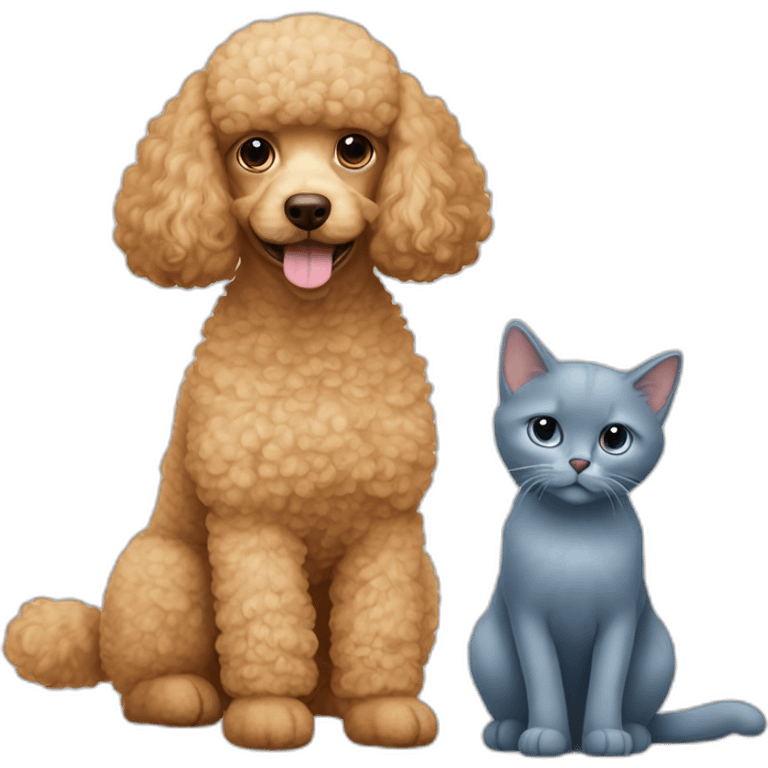 Apricot-poodle-with-British-blue-cat emoji