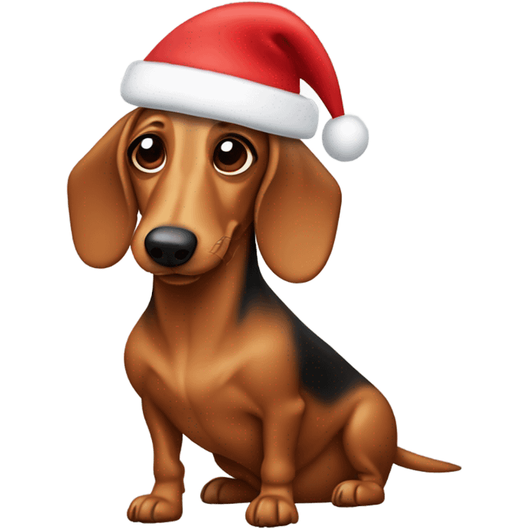 wiener dog with a santa hat emoji