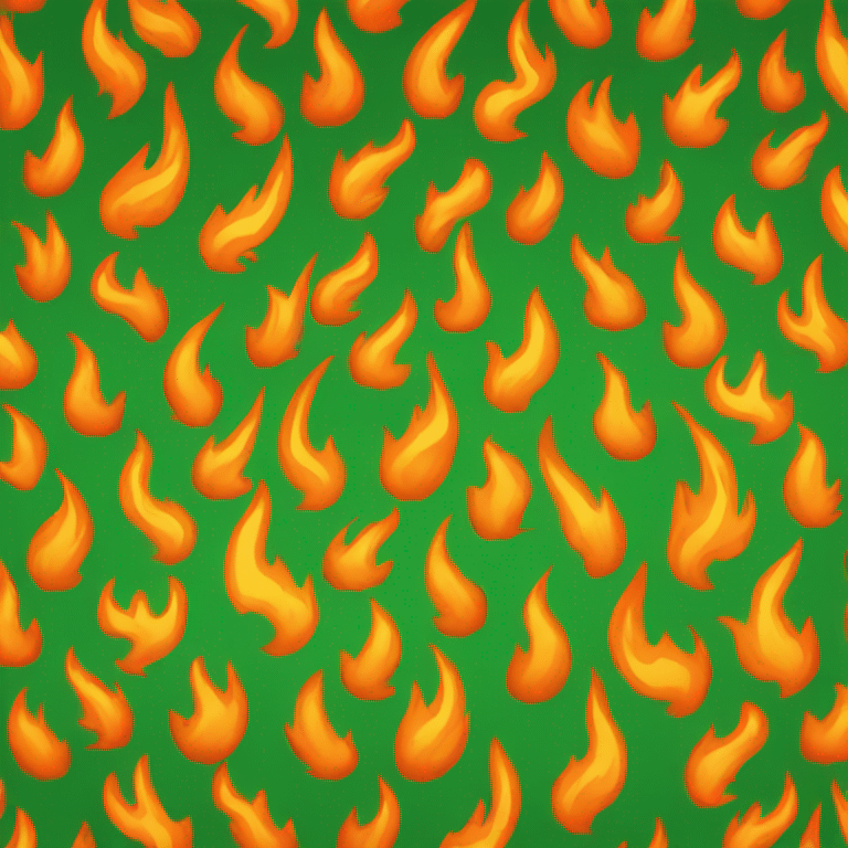 Green and orange fire emoji