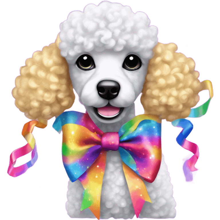 Lisa frank glitter poodle with ribbons   emoji