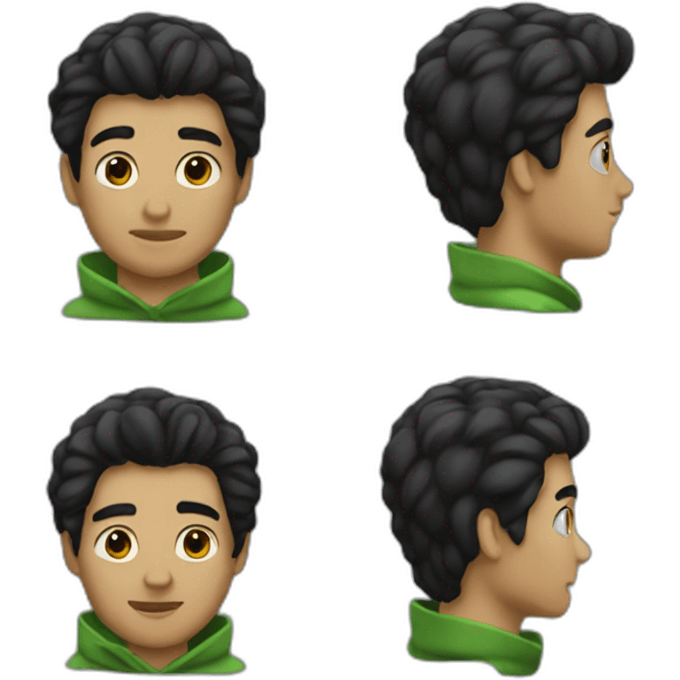 green prince with black hair emoji