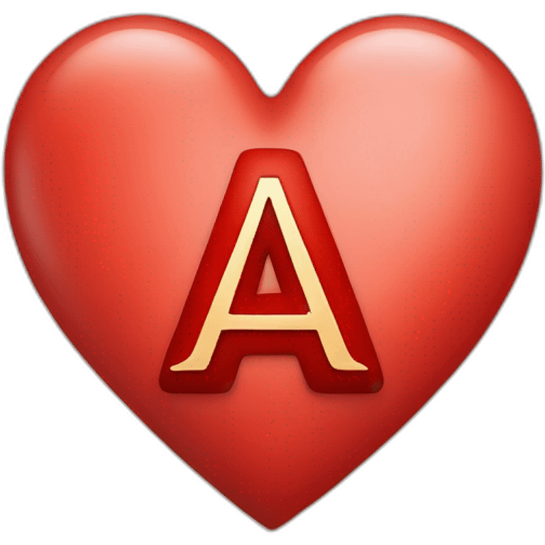 A red heart with the letter A written on it  emoji