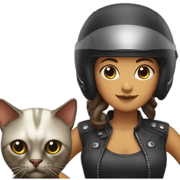 Ladybiker with cat ear helmet emoji