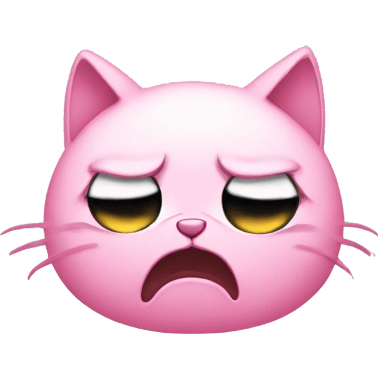 Sad cat crying pink tears emoji