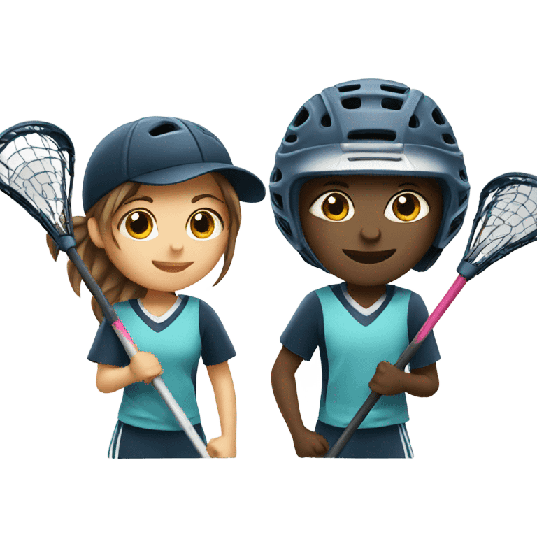 Boy and girl playing lacrosse  emoji