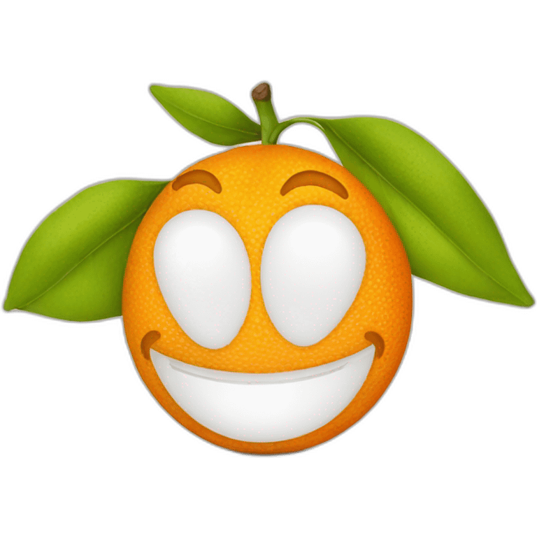 Happy smile orange fruit emoji