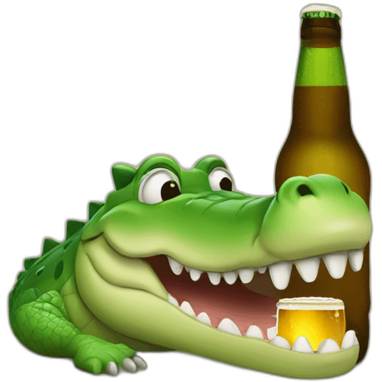 crocodile drinking beer emoji