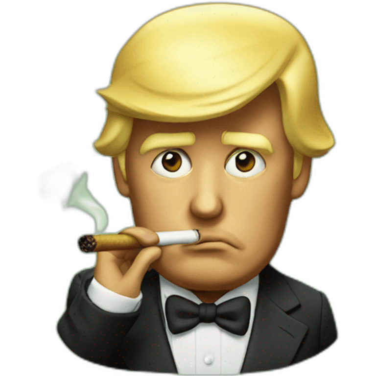 Donald-trump-smokes-green-cigar emoji