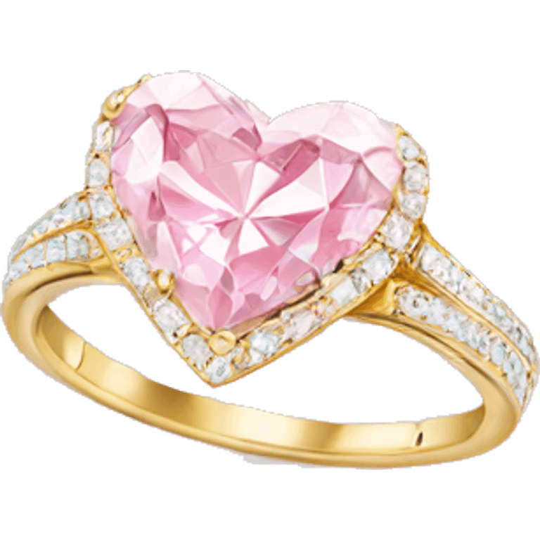 pink diamond heart ring emoji