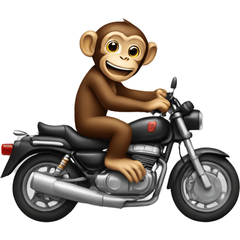 smiling monkey on motorcycle emoji