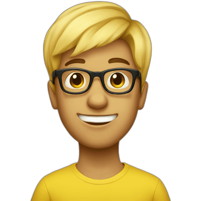 mashroomhair boy with glasses yellow emoji