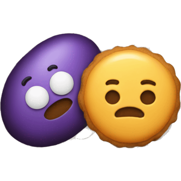 Cookie and egg plant  emoji