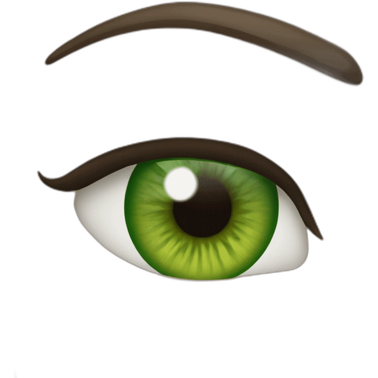 Ojos verdes con cejas expresivas emoji