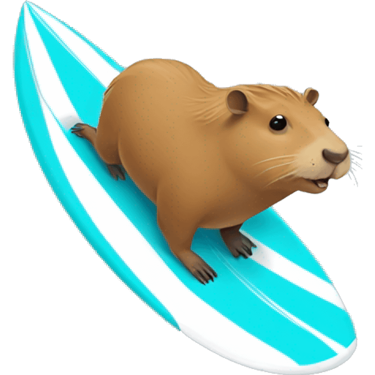 Capybara riding waves on a surfboard  emoji