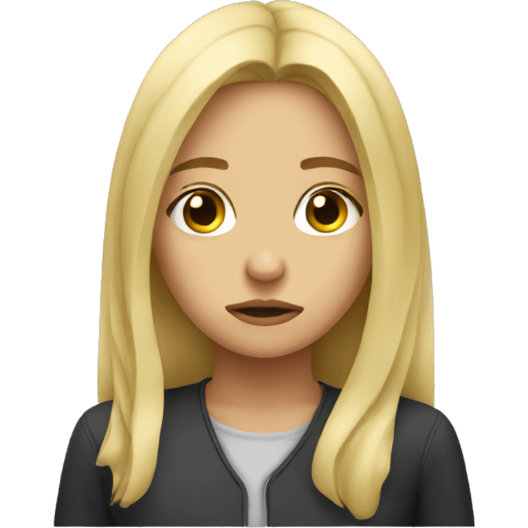 sad blonde girl emoji