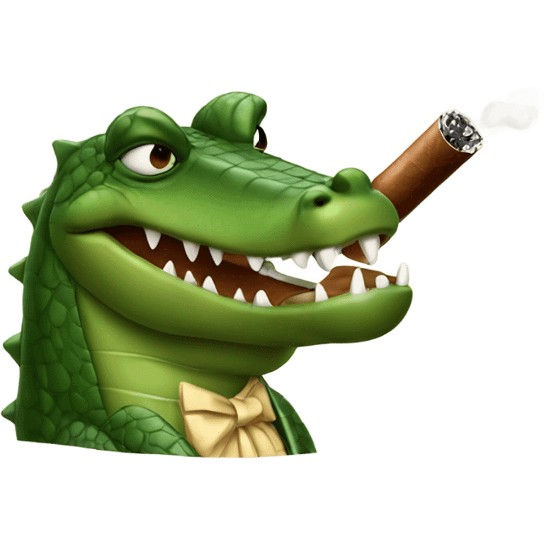 Alligator smoking a cigar emoji