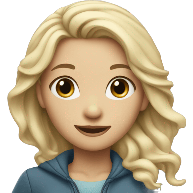 Ice skating girl with blonde hair emoji